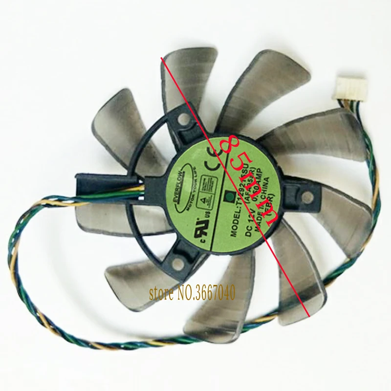 85 мм T129215SU VGA GPU охлаждающий вентилятор видеокарта для ASUS GTX 670 760 970 R9 280 290 280X 290X 1060 PWM