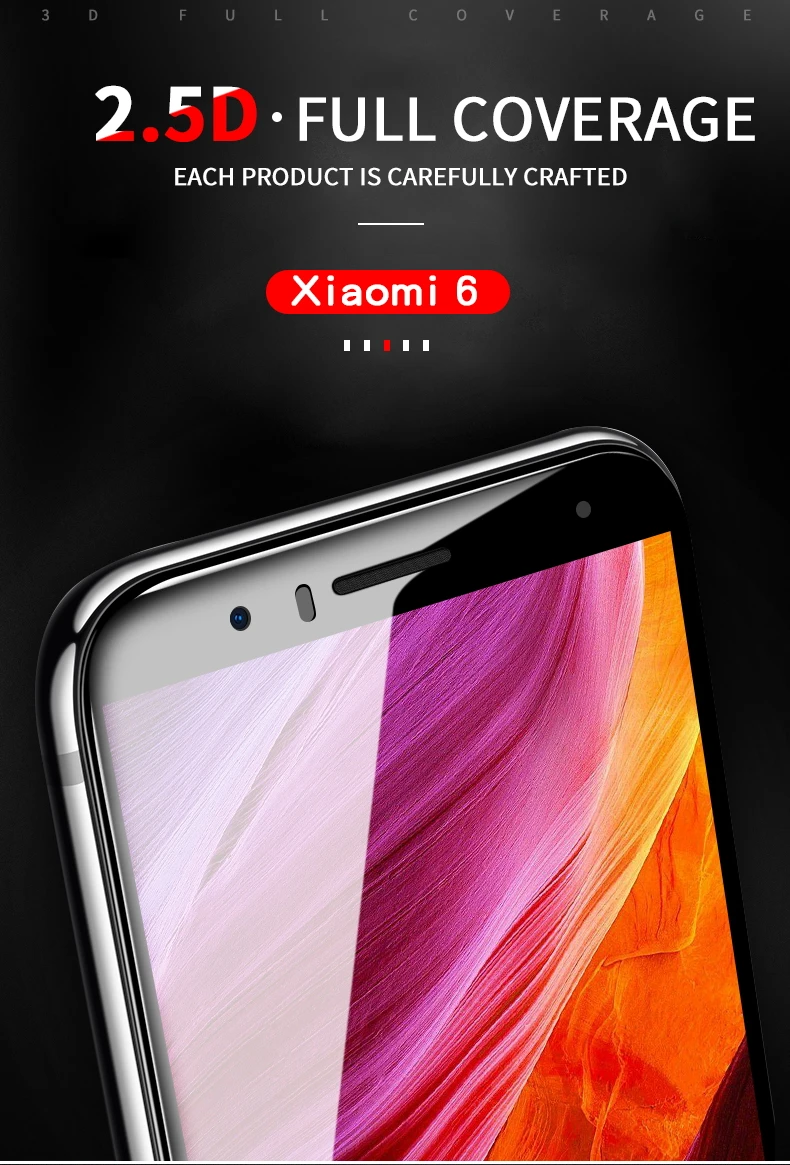 9H 2.5D HD полное покрытие закаленное стекло для xiaomi mi 6 mi 6 m6 Защита экрана для xiaomi mi6 m6 mi 6 защитная стеклянная пленка