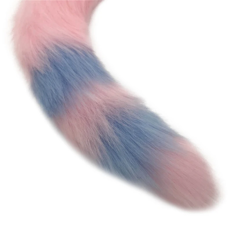 Анальная секс игрушка S/M/L анальная пробка с розовым и голубым лисьим хвостом