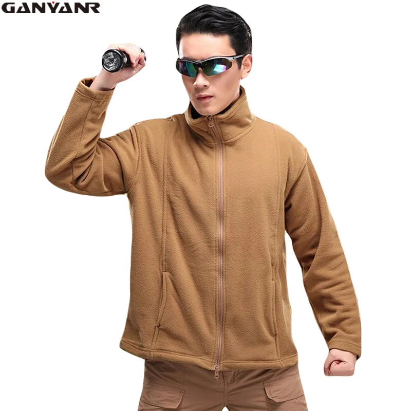 Ganyanr брендовая флисовая куртка Для мужчин Охота открытый Пеший Туризм Windstopper