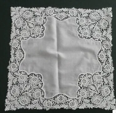 Высококачественный белый носовой платок из 100% хлопка для компьютерной вышивки