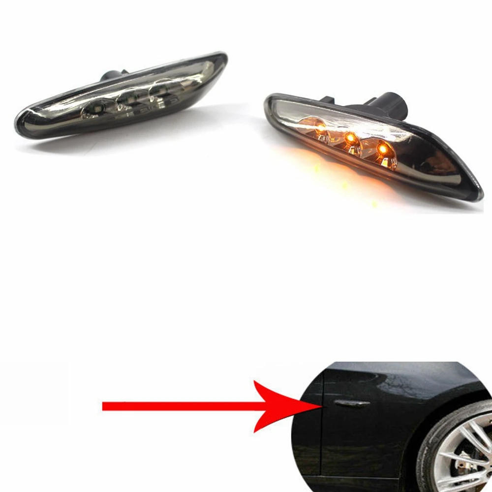 Одна пара для BMW M светодиодный черный боковые габаритные огни поворотники E82 E88 E60