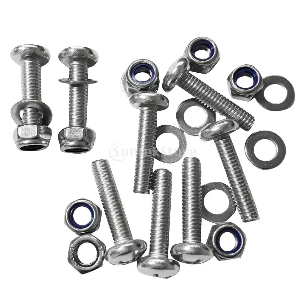 

8 Pcs Marine Kayak Canoe Fishing Boat Dinghy Stainless Steel Screws Bolt Nuts Washers Hardware Kit Accessories M6