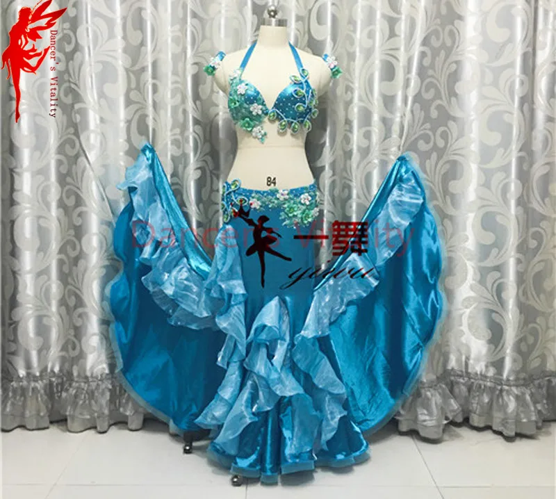 Комплект из 2 предметов бюстгальтер и юбка с цветочным принтом для танца живота