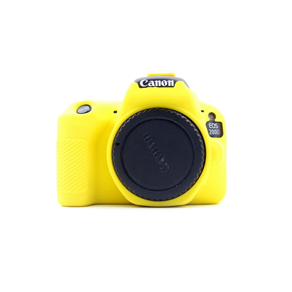 Цветной силиконовый защитный чехол для Canon 600D 650D 700D 200D Soft Slicone Gil сумка чехол для Canon DSLR аксессуары - Цвет: Yellow