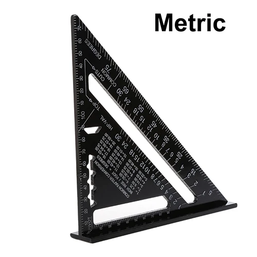 Metric 7 дюймовый Метрическая Алюминий сплав Треугольники линейка Скорость площади кровли угломер набор «сделай сам» для художников Деревообработка измерительные инструменты - Цвет: Metric