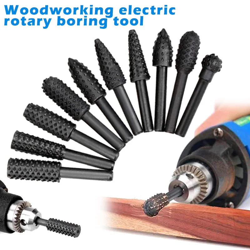 High Quality 10 Pcs Woodworking Electric Rotary File Wood Carving Root Milling Tool Grinding Head Set VE | Инструменты