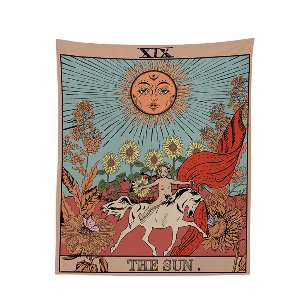 Прямая поставка гобелен Таро луна звезды солнце средневековая Европа настенные
