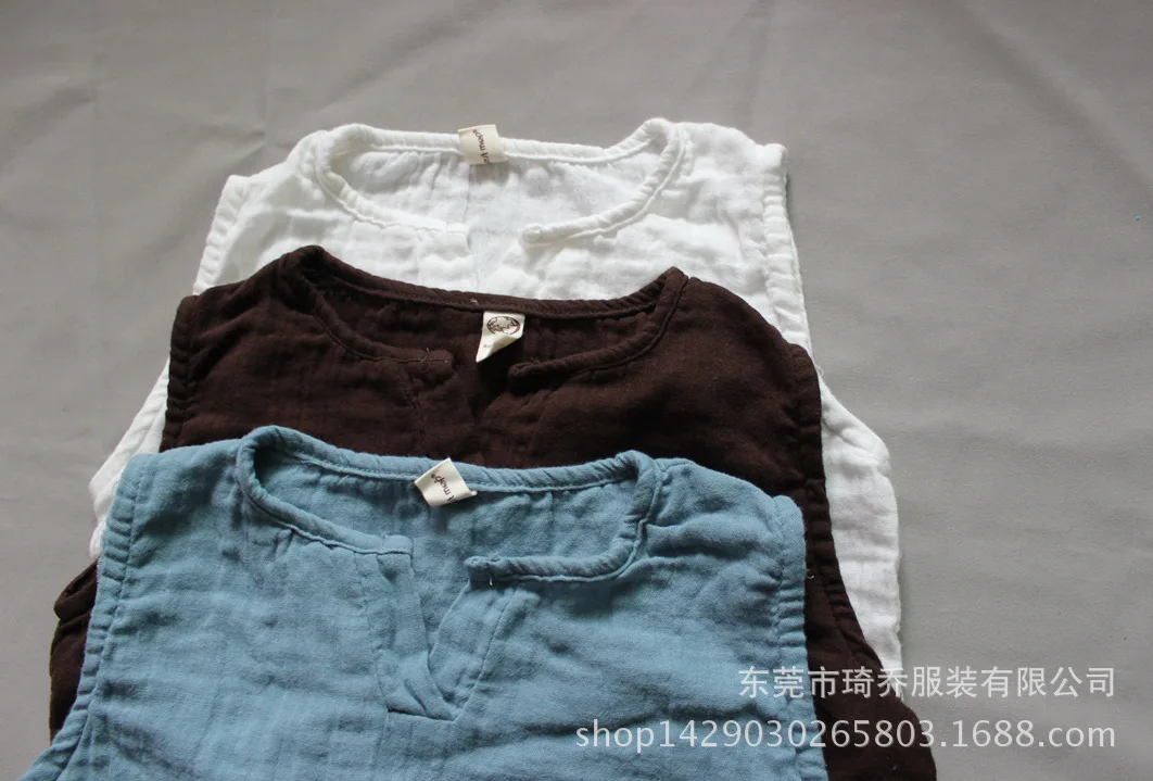 Детский хлопковый жилет в Корейском стиле для девочек и мальчиков летняя