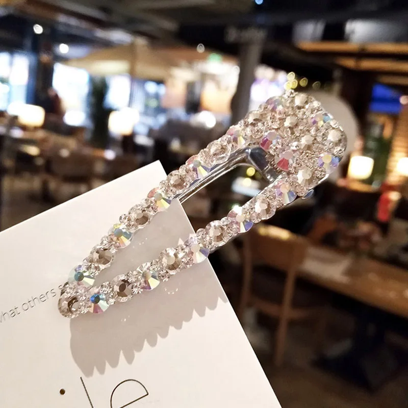 Big Silver Clips 17 Haimeikang, 1 шт., стразы, Заколки для женщин, аксессуары для волос, оснастка, BB зажим, шпильки, металлический сплав, в форме капли, заколки для волос, ювелирные изделия - Цвет: Big Silver Clips 17