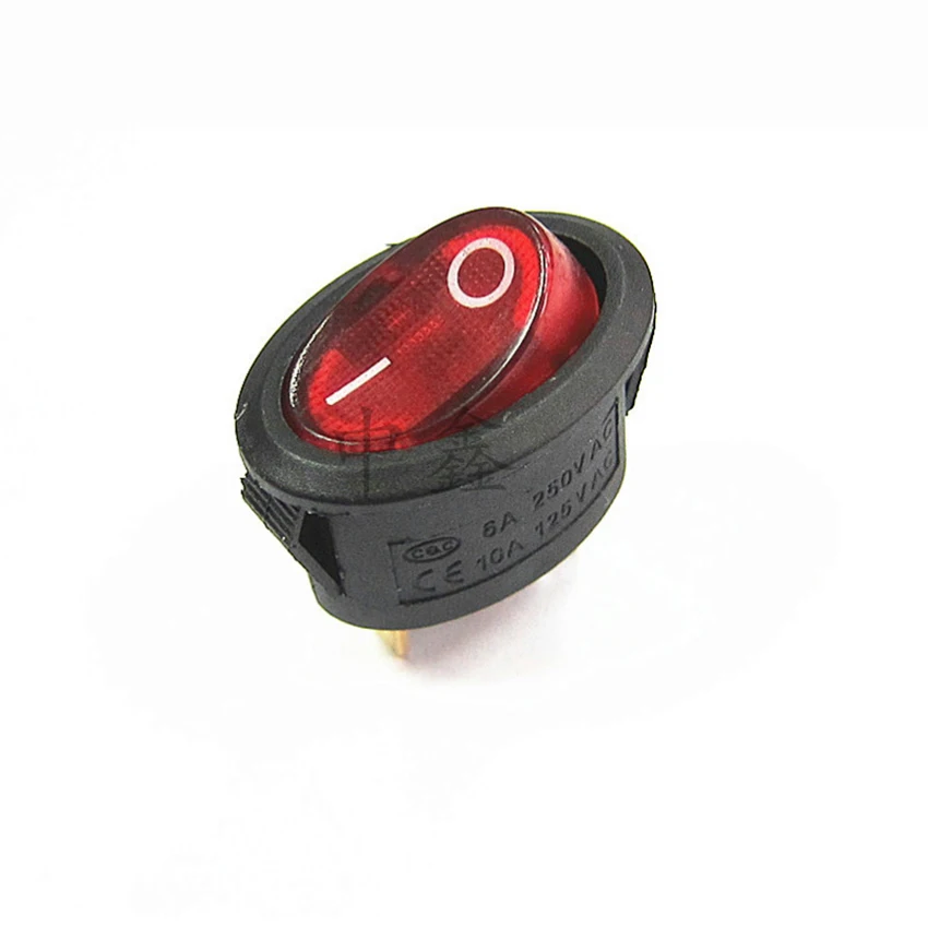 

Oval Switch 5 Pc On / Off red Rocker Switch 3 Plugs Switch 6A 250V 10A 125V AC Electrical Accessories