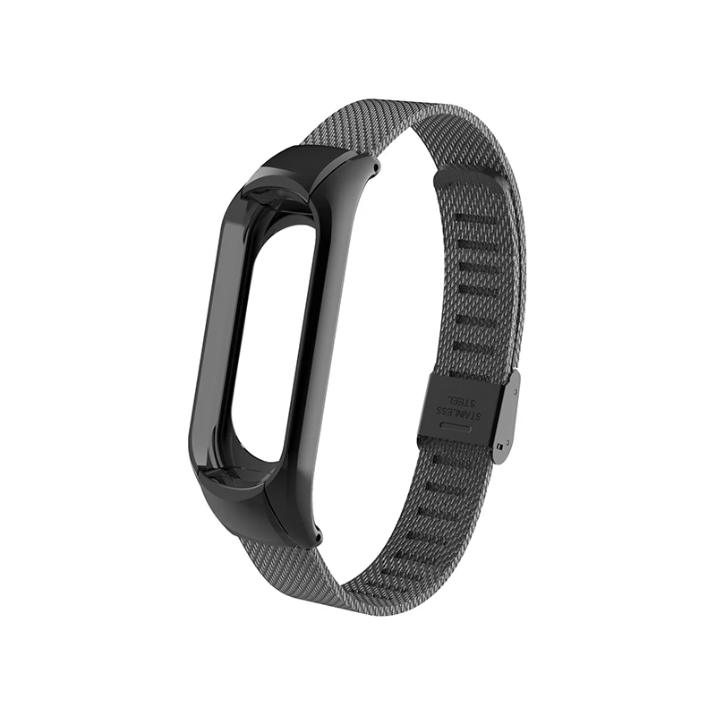 Hangrui Mi Band 3 Strap Metal Coarse Mesh Replacement Wriststrap For Xiaomi Fitness Tracker Smart Bracelet Accessories | Электроника