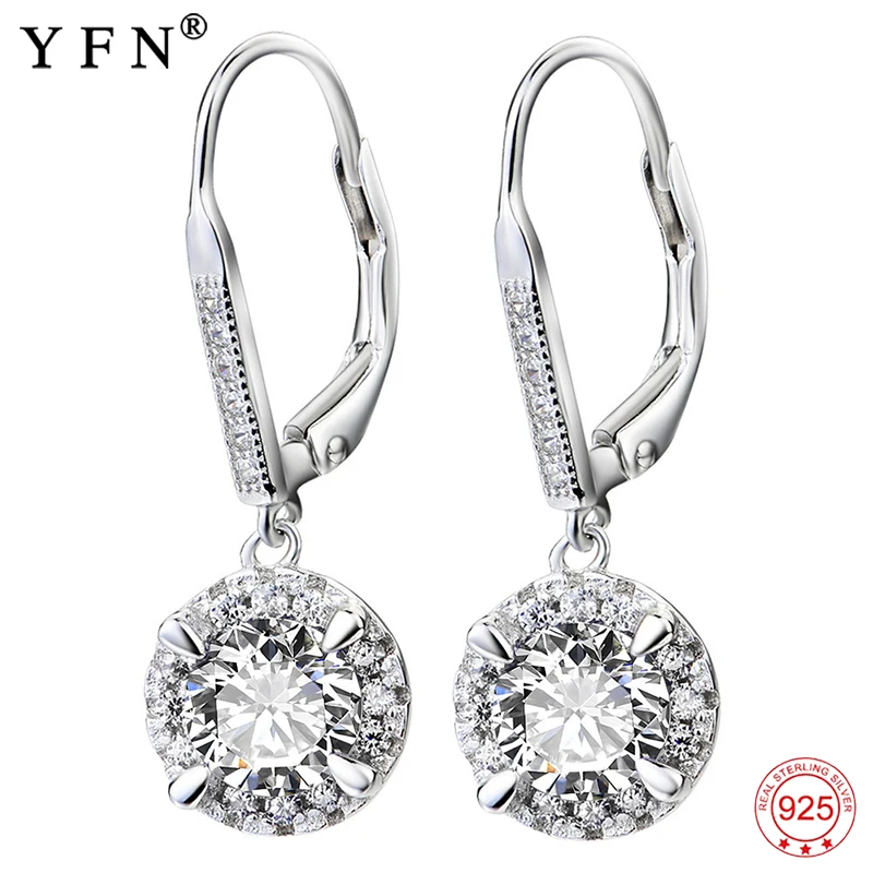 

GNE0961 Дизайнерские Ювелирные Украшения Цельное Серебро 925 Пробы Micro-pave Цирконий Ювелирные Серьги Капельки 27.7x9.3мм Подарок для Женщин На День С...