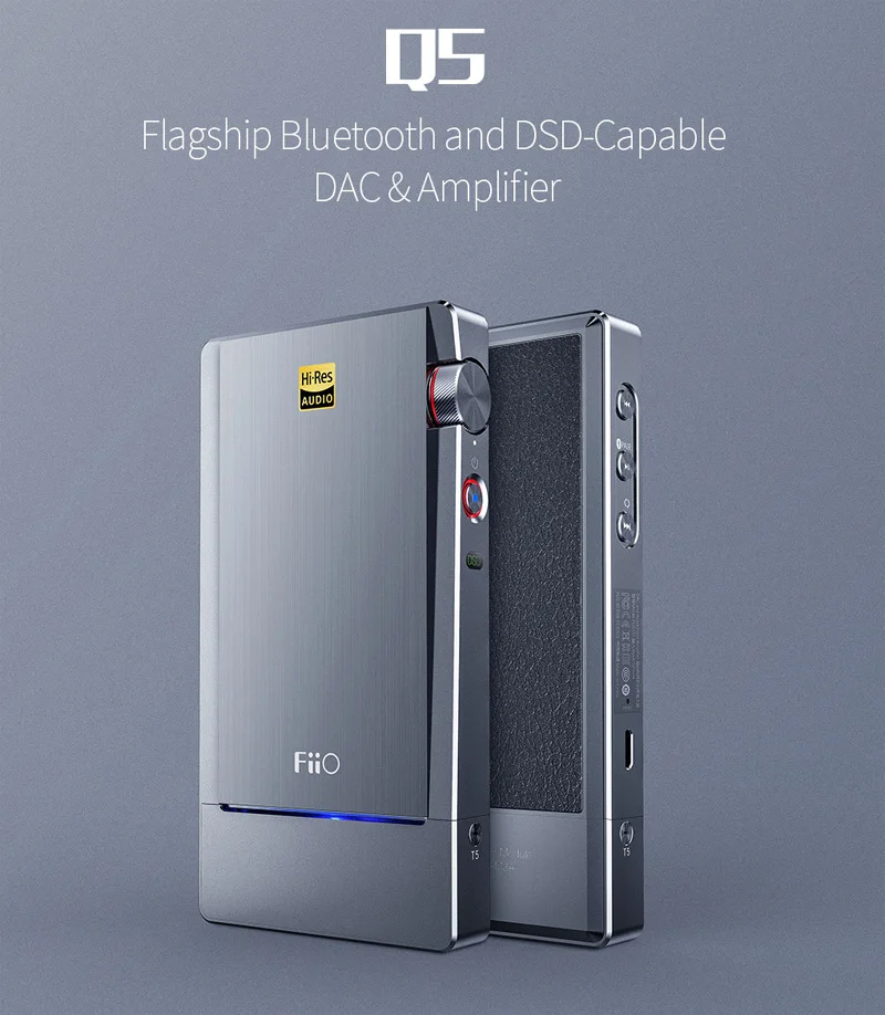 Бренд Новое поступление FIIO Q5 флагманский Bluetooth и dsd-способный Портативный Hi-Fi усилитель DSD декодер MFi USB звуковой усилитель DAC