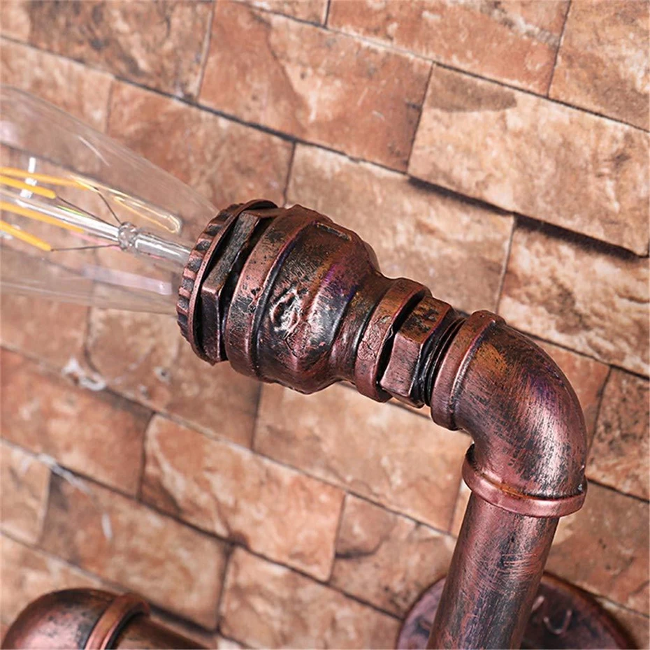 

Retro Industrial Wind 4 Heads Windmill Wall Lamp Personality Creative Nordic Decoration Water Pipe Wall Light Cafe Bedside Lamp