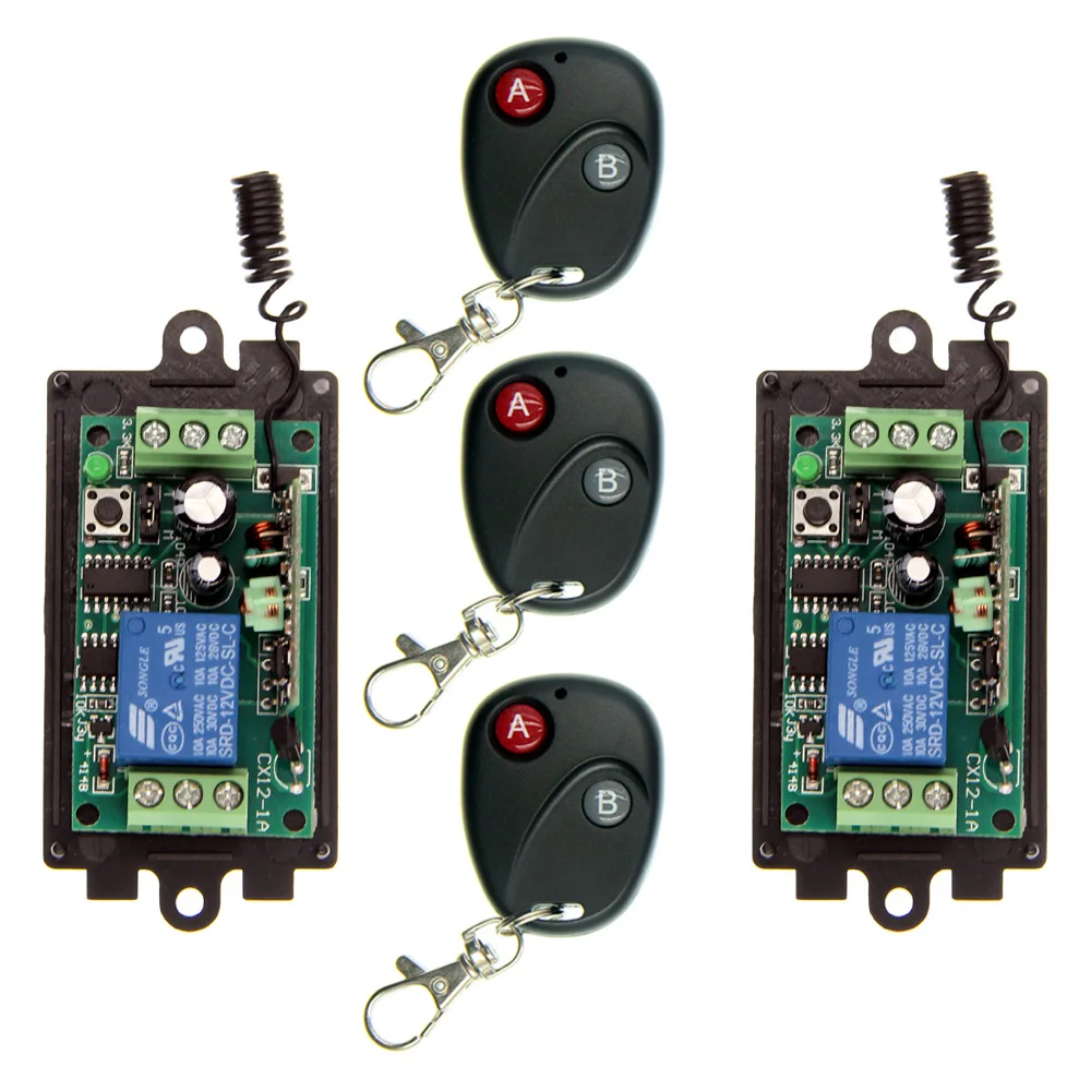 DC 9V 12V 24V 1 CH 1CH RF Wireless переключатель системы дистанционного управления AB 2CH