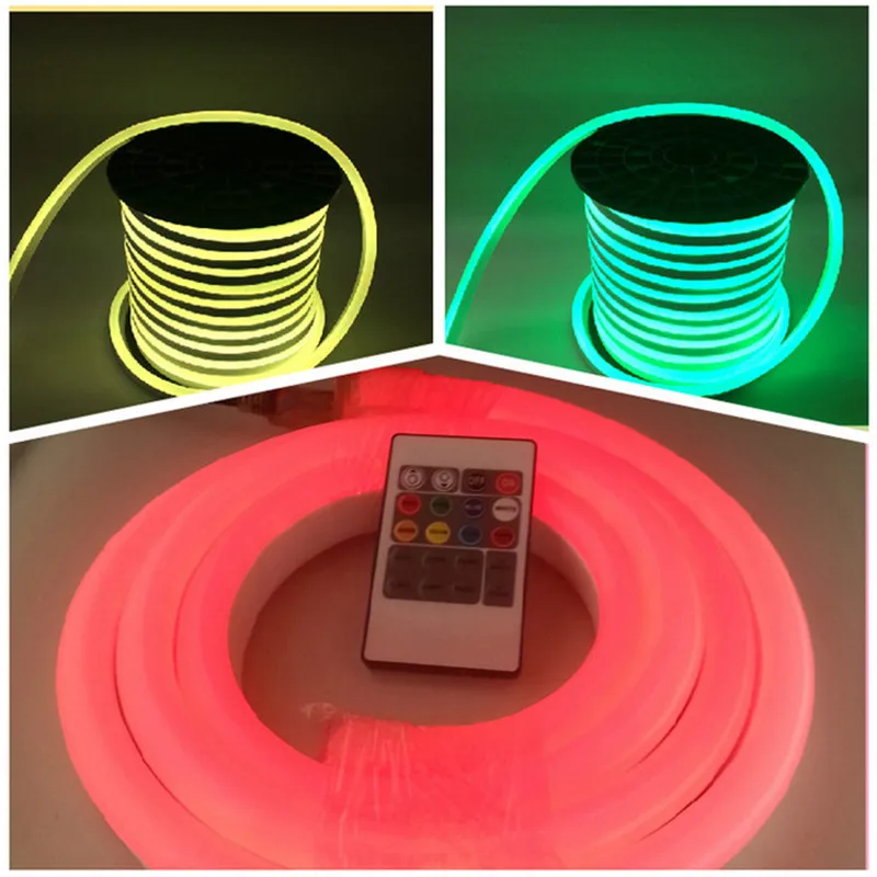 200 240В переменного тока 10 м/рулон дистанционного управления RGB Неоновая Гибкая