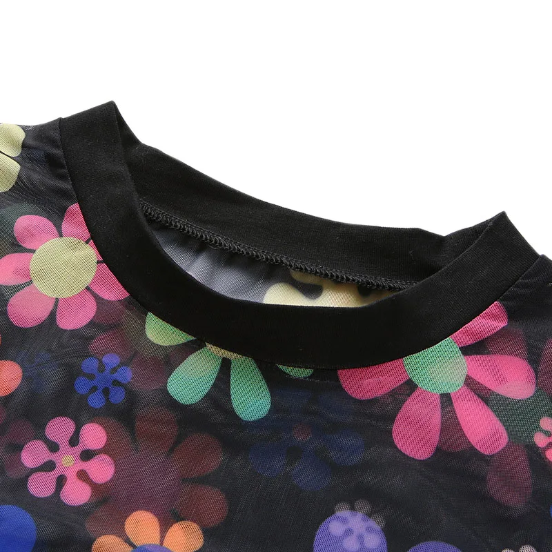 Женская вечерняя Клубная Прозрачная облегающая футболка женская сексуальная