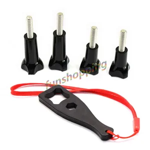 2X длинный + 2X короткие винты + гаечный ключ затянуть ручку Болт Винт для GoPro Go Pro HD Hero 4 3 + 3 2 SJ4000 SJ5000 SJCAM Xiaomi Yi