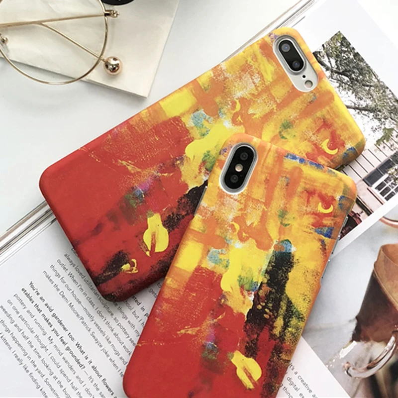 LACK Vintage Abstract Oil Painting Phone Case For iphone 6 6s 7 8 Plus Cases X Art Artistic Cartoon Hard Back Cover | Мобильные