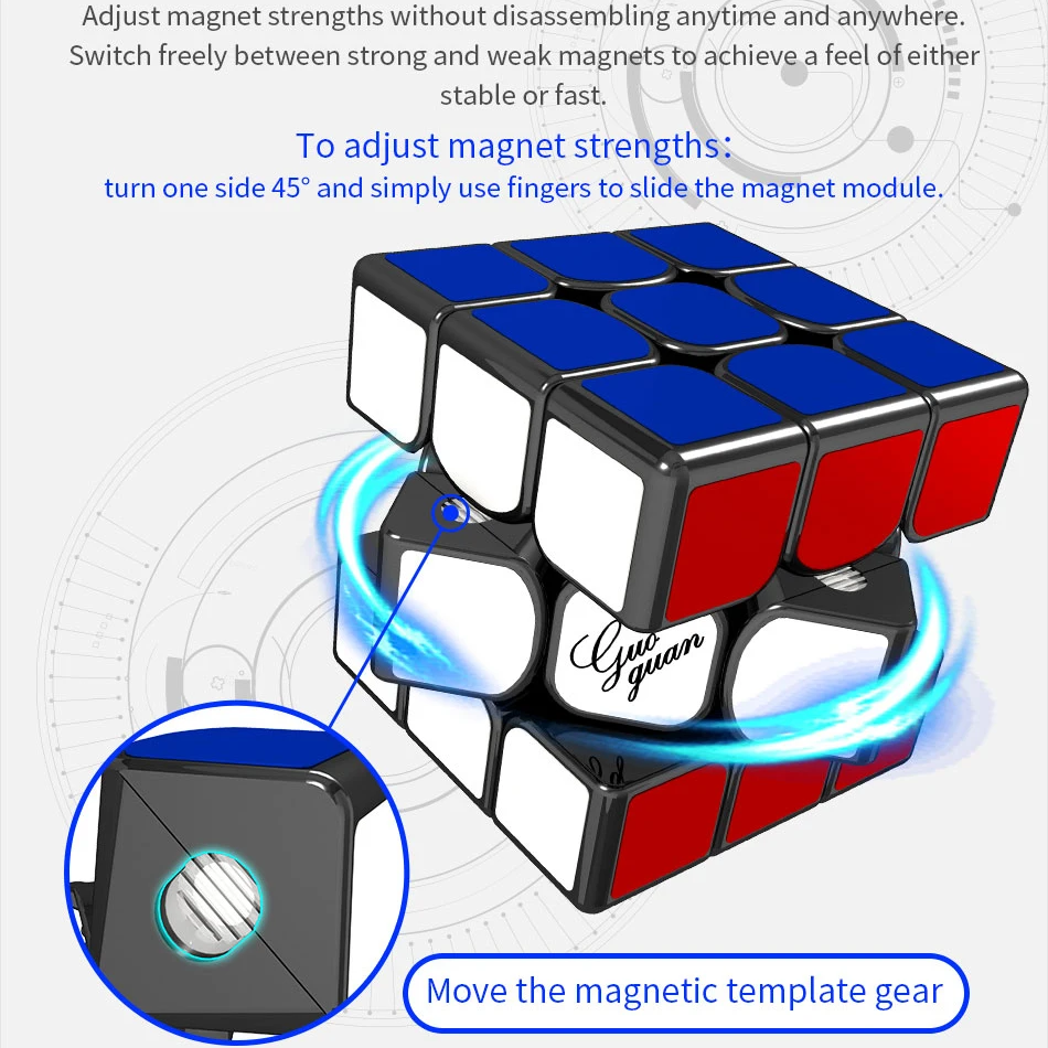 Фото MOYU Yuexiao 3x3x3 EDM Магнитный скоростной куб головоломка E/EDM флагманский магический