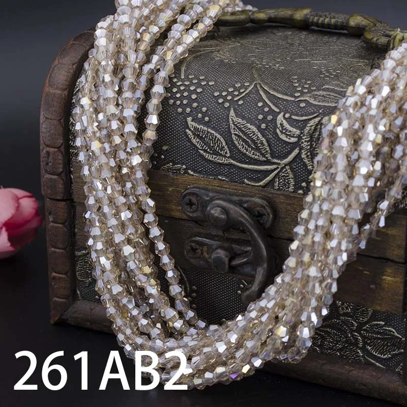 261AB2 Высокое качество,,, AAA кристалл, 115 шт./лот, 4 мм, двухконусные стеклянные бусины, 5301, очаровательные свободные разделительные бусины для шитья одежды своими руками - Цвет: 261AB2