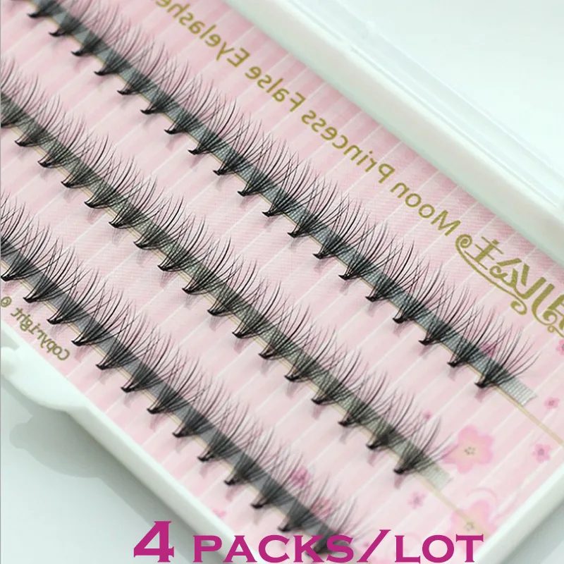 Черный C Curl 4 коробки индивидуальный кластер Поддельные Накладные ресницы