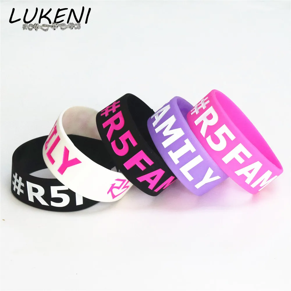 

LUKENI Fashion 1PC R5 Family Silicone Wristband Bracelets&Bangles 1" Wide Band For Music Concert Adult Size Jewelry Gift SH091