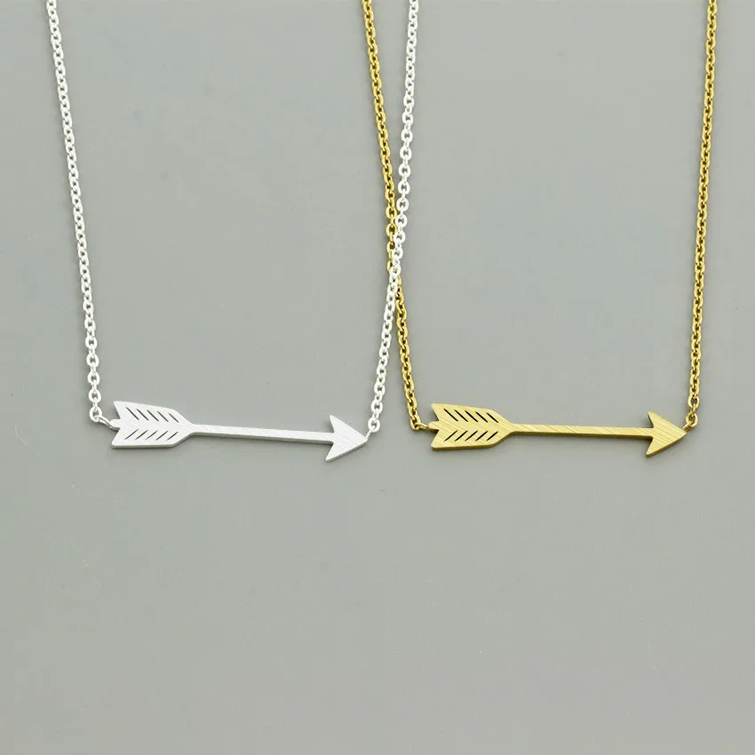 V Attract 2017 Stainless Steel Link Chain Necklace Vintage Jewelry Gold Color Minimalism Cute Arrows Pendant Necklace|necklaces for women|pendant