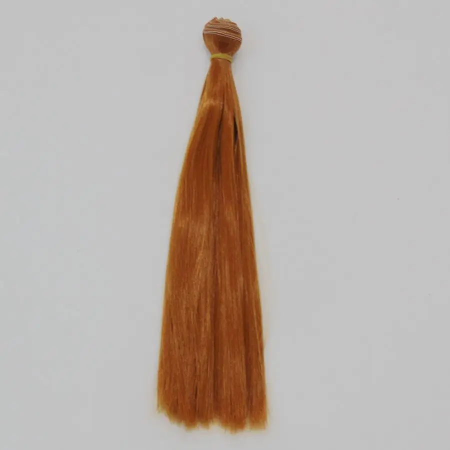 1 шт 25*100 см коричневый Flaxen кофе натуральный цвет парик куклы прямые толстые