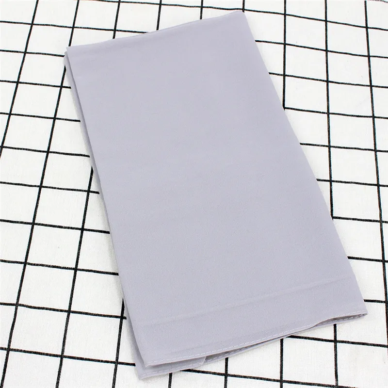 Light Gray Роскошный мягкий шифоновый мусульманский хиджаб под шарф, простой мусульманский шарф, женская накидка, Женский арабский головной платок, мгновенный тюрбан 170*75 см - Цвет: Light Gray