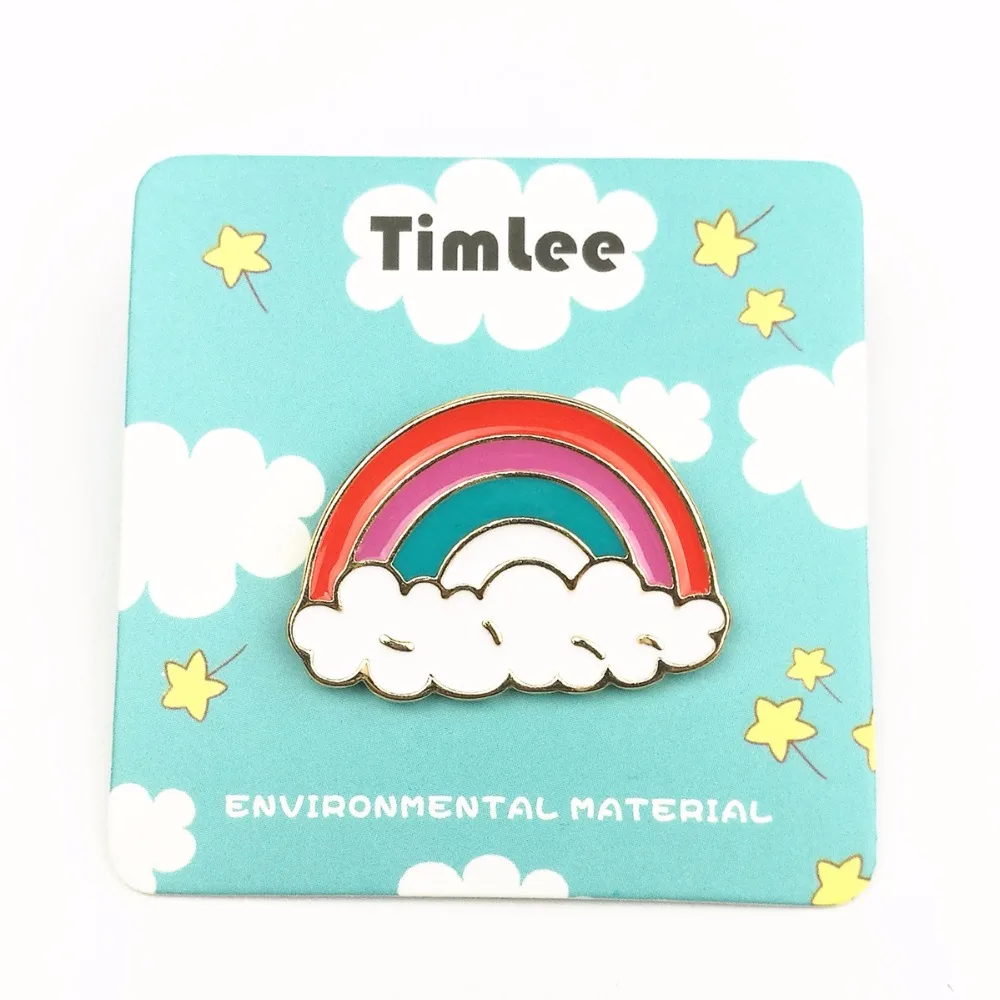 Timlee X276 Cute Cat Kitty Enamel Pins Major Love Heart Rainbow Alloy Brooch Fashion Jewelry Wholesale | Украшения и аксессуары