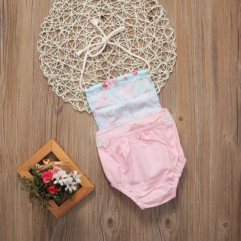 Девочки Треугольные Ползунки с платье на подтяжках цветами|infant baby girl romper|baby romper