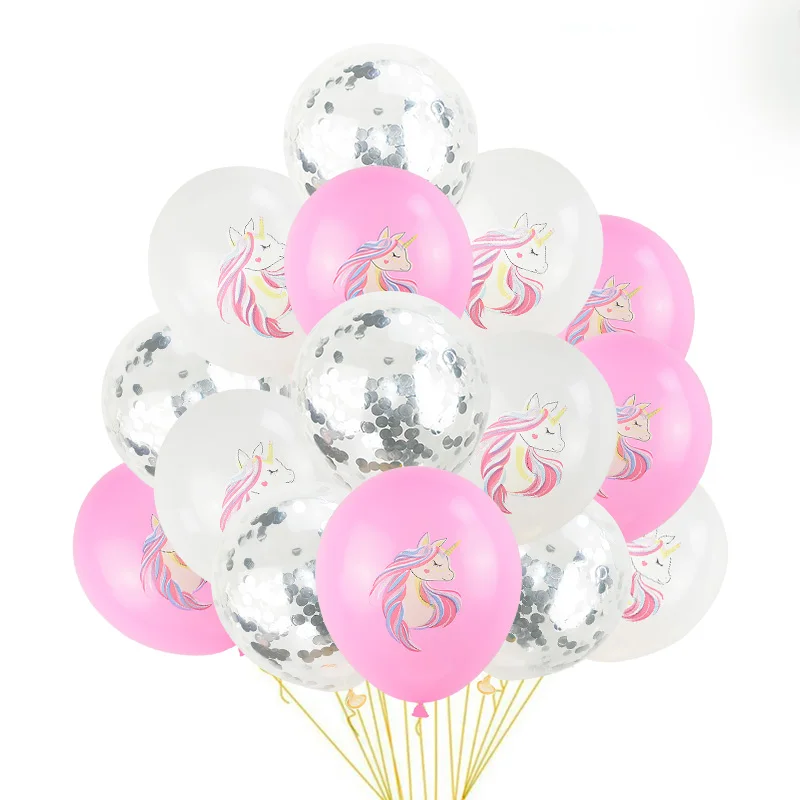 B16 15 pcs с днем рождения воздушные шары в форме единорога Единорог детский праздничный костюм Baby Shower детский день латекс декоративные воздушные шары - Цвет: B16
