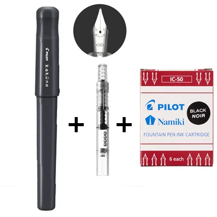 PILOT KAKUNO Smile Pen FKA-1SR популярная Ежедневная практика письма для сочетающихся слов чернильный мешочек набор чернил для продажи - Цвет: black hat