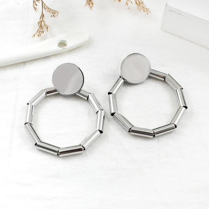 Individual Bamboo Irregular Round Earrings Exaggerated Sequins Combination Big Fashion Creative Jewelry | Украшения и аксессуары