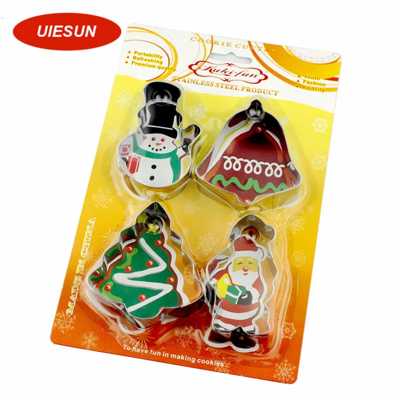 4 шт. Рождество сценарий набор печенья украшения из нержавеющей стали Cookie