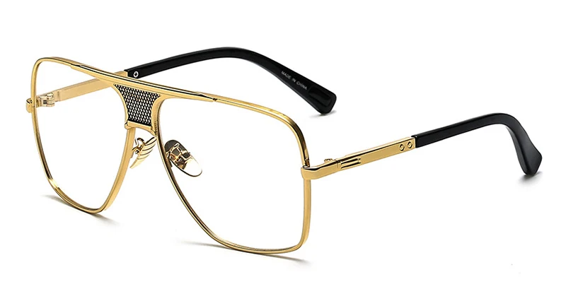 C8 Gold Clear Emosnia ретро модные негабаритные Пилот солнцезащитные очки с градиентом коричневые прозрачные очки уличные золотые мужские брендовые Oculos De Sol - Цвет линз: C8 Gold Clear
