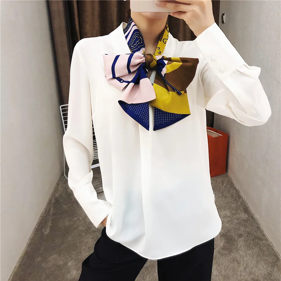 160cm Luxury Brand New Design Tassels Chain Twill Scarf Double-deck Women Scarf Head Silk Scarves Wraps Neckerchief For Ladies