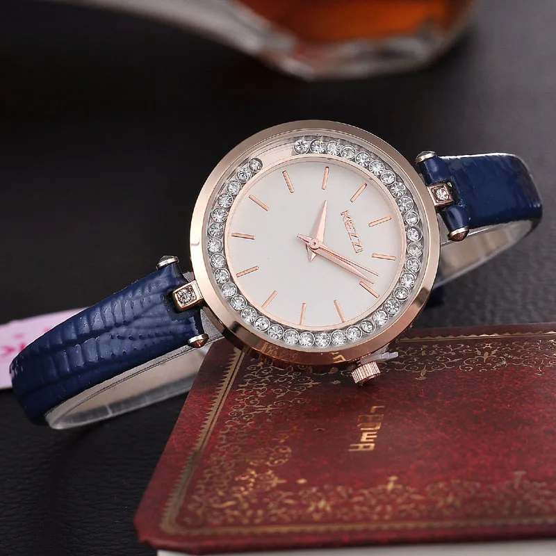 Женские наручные часы Elegance KEZZI тонкий ремешок блестящие стразы