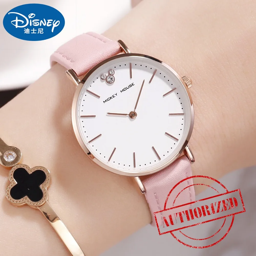 DISNEY MICKY MOUSE Hot Sale leather strap Style Quartz Women Watch Top Brand Watches Fashion Casual Wrist Relojes | Наручные часы