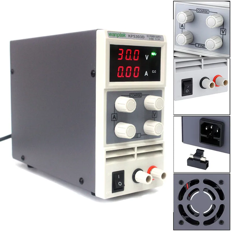 Горячая KPS303D Регулируемый Высокоточный двойной светодиодный дисплей переключатель питания постоянного тока защита function30V3A 110 V-230 V 0,1 V/0.01A EU