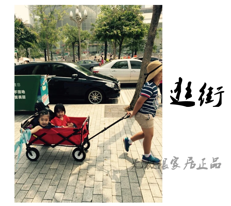Pastoral Camping Trolley Supermarket Grocery Shopping Trolley Small Pull Shopping Cart Camp Folding Portable Household Cart