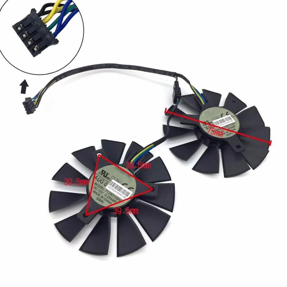 Кулер для видеокарты ASUS STRIX GTX1060 1050 GTX960 GTX950 GTX750Ti R9 370|Кулеры и системы охлаждения