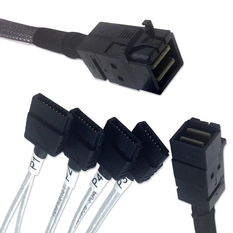 Бесплатная доставка внутренний кабель Mini SAS SFF 8643 to 4 SATA Fan Out соответствует 3 0 12 Гб 70