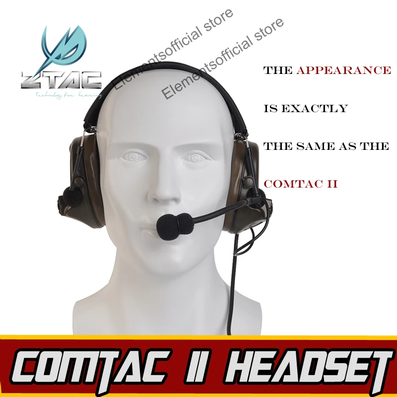 Z TAC Tactical Comtac II Гарнитура tactical Softair Airsoft Gun ipsc Kenwood PTT Охота Arsoft наушники для