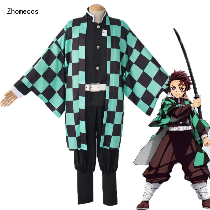 Zhomecos аниме Demon Slayer Kimetsu No Yaiba Косплей Костюм Kamado Nezuko Agatsuma Zenitsu Tomioka Giyuu Кимоно