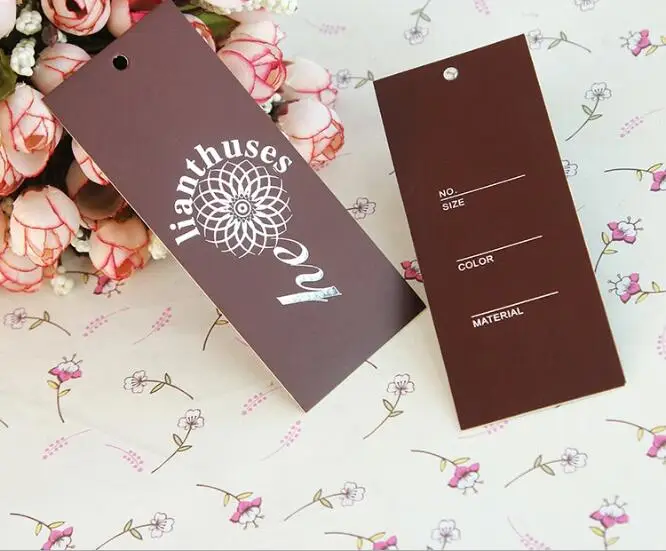 0784 Пользовательский логотип бренд бумажная цена повесить бирку магазин имя