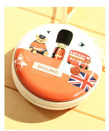 Круглый мини-кошелек для британских солдат/маленькая жестяная молния/Небольшая