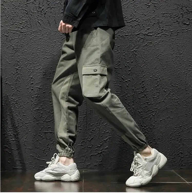 

2020 Joggers Ankel-Length Cargo Pants Men Streetwear Pockets Sweatpants Male Korean Pants Hip Hop Track Pants